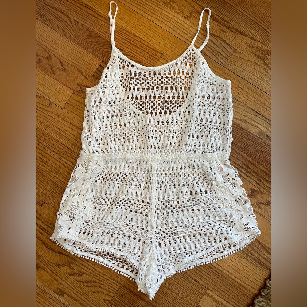 Victoria’s Secret White Romper Swim Cover